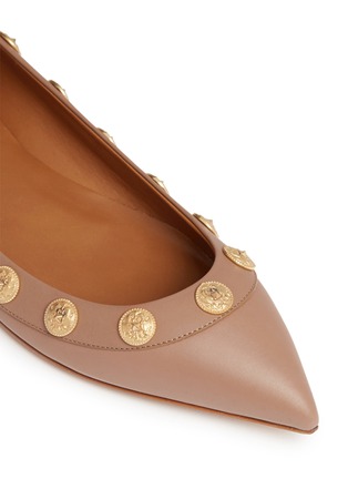 Detail View - Click To Enlarge - VALENTINO GARAVANI - Gryphon stud leather flats