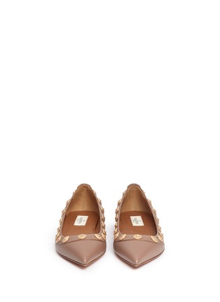 Figure View - Click To Enlarge - VALENTINO GARAVANI - Gryphon stud leather flats