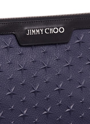  - JIMMY CHOO - 'Derek' embossed star leather mini zip pouch