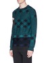 Front View - Click To Enlarge - LANVIN - Diamond intarsia purl knit sweater