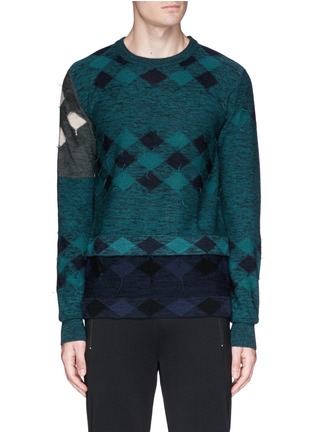 Main View - Click To Enlarge - LANVIN - Diamond intarsia purl knit sweater