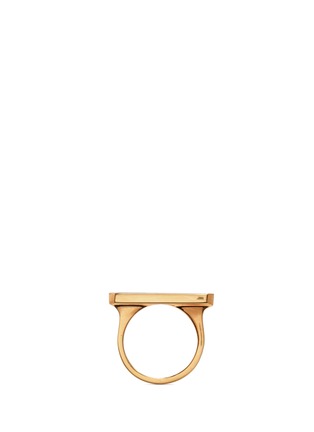 Detail View - Click To Enlarge - EDGE OF EMBER - 'Prism' jade and marbled bar 18k gold plated ring