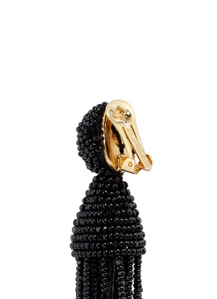 Detail View - Click To Enlarge - OSCAR DE LA RENTA - 'Classic Short' beaded tassel drop clip earrings