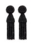 Main View - Click To Enlarge - OSCAR DE LA RENTA - 'Classic Short' beaded tassel drop clip earrings