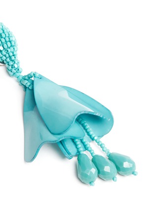Detail View - Click To Enlarge - OSCAR DE LA RENTA - 'Mini Impatiens' petal glass crystal drop clip earrings