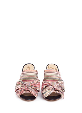 Front View - Click To Enlarge - SAM EDELMAN - 'Yumi' stripe bow mules