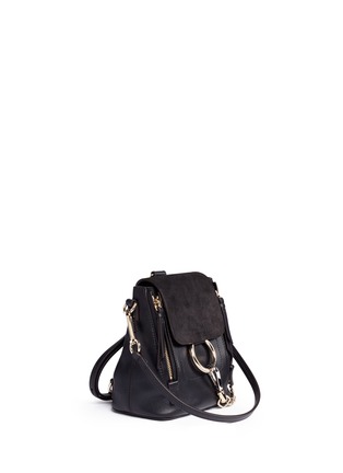 Detail View - Click To Enlarge - CHLOÉ - 'FAYE' MINI SUEDE FLAP LEATHER BACKPACK