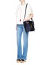 Front View - Click To Enlarge - CHLOÉ - 'Myer' small suede and leather double carry bag