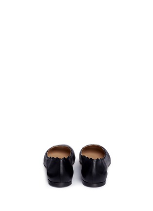 Back View - Click To Enlarge - CHLOÉ - 'Lauren' scalloped leather ballerina flats