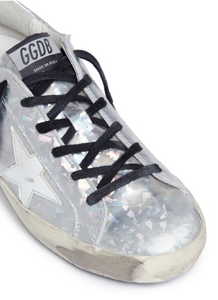 Detail View - Click To Enlarge - GOLDEN GOOSE - 'Superstar' shattered print holographic leather sneakers