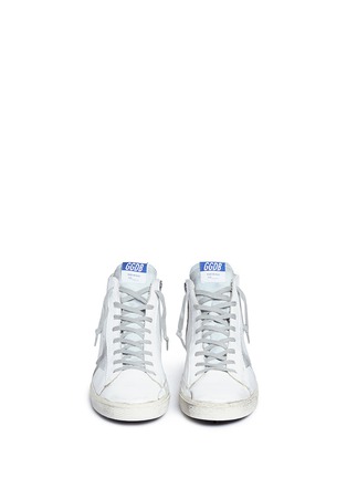 Front View - Click To Enlarge - GOLDEN GOOSE - 'Francy' smudged leather high top sneakers