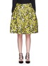 Main View - Click To Enlarge - OSCAR DE LA RENTA - Floral cloqué jacquard pleated skirt