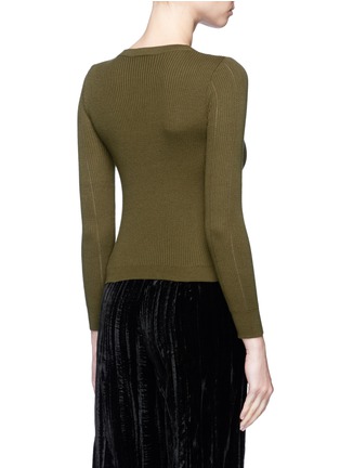 Back View - Click To Enlarge - IVY PARK - Pointelle stitch cropped sweater