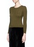 Front View - Click To Enlarge - IVY PARK - Pointelle stitch cropped sweater