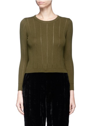 Main View - Click To Enlarge - IVY PARK - Pointelle stitch cropped sweater