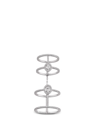 Main View - Click To Enlarge - MESSIKA - 'Amazone Double Pavé' diamond 18k white gold ring