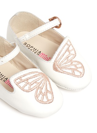 Detail View - Click To Enlarge - SOPHIA WEBSTER - 'Bibi Butterfly Baby' embroidered leather infant Mary Jane flats