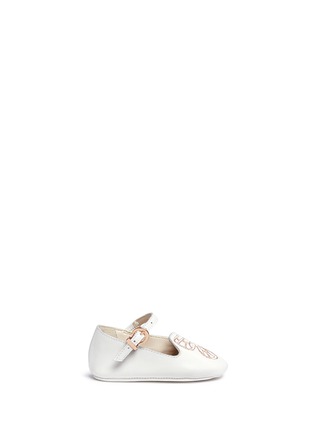 Main View - Click To Enlarge - SOPHIA WEBSTER - 'Bibi Butterfly Baby' embroidered leather infant Mary Jane flats