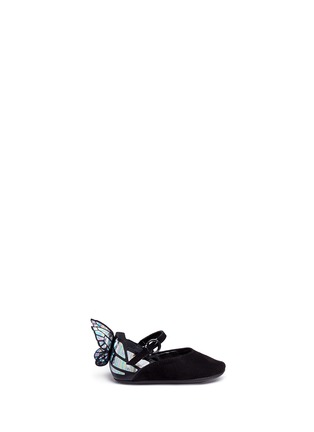 Main View - Click To Enlarge - SOPHIA WEBSTER - 'Chiara Baby' holographic butterfly suede infant Mary Jane flats