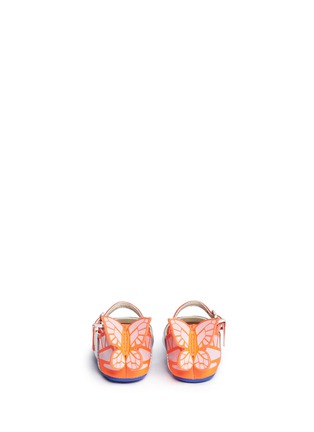 Back View - Click To Enlarge - SOPHIA WEBSTER - 'Chiara Baby' butterfly metallic leather infant Mary Jane flats