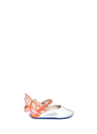 Main View - Click To Enlarge - SOPHIA WEBSTER - 'Chiara Baby' butterfly metallic leather infant Mary Jane flats