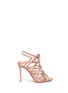 Main View - Click To Enlarge - GIANVITO ROSSI - 'Adria' mesh trim cutout suede sandals