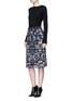 Figure View - Click To Enlarge - NEEDLE & THREAD - 'Butterfly Garden' embellished georgette skirt