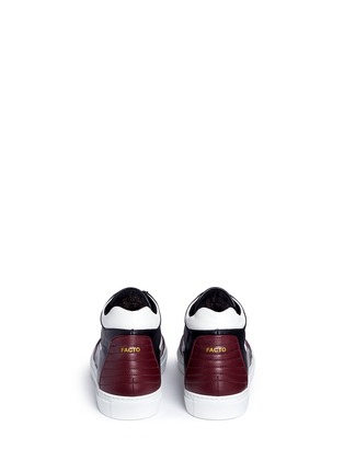 Back View - Click To Enlarge - FACTO - 'Vesta' colourblock mid top leather sneakers