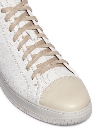 Detail View - Click To Enlarge - FACTO - 'Mars' mid top croc embossed leather sneakers