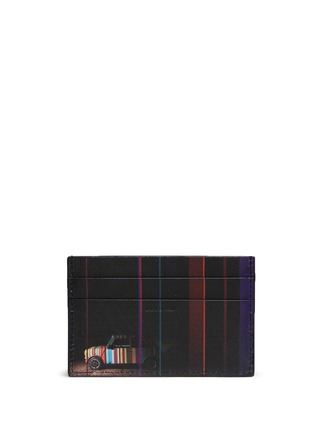 Figure View - Click To Enlarge - PAUL SMITH - 'Mini Graphic Edge' print saffiano leather card holder