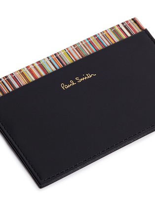 Detail View - Click To Enlarge - PAUL SMITH - Signature stripe leather card case