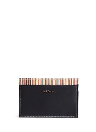 Main View - Click To Enlarge - PAUL SMITH - Signature stripe leather card case