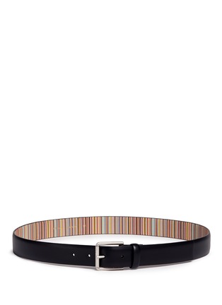 Main View - Click To Enlarge - PAUL SMITH - Stripe interior leather belt