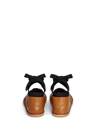 Back View - Click To Enlarge - DRIES VAN NOTEN - Lace-up leather ballerina flats