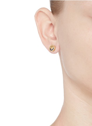 Figure View - Click To Enlarge - RUIFIER - 'Happy' 18k yellow gold cord stud earrings