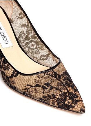 Detail View - Click To Enlarge - JIMMY CHOO - 'Aza' floral lace mesh pumps