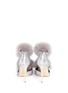 Back View - Click To Enlarge - JIMMY CHOO - 'Dolly' fox fur pompom glitter d'Orsay pumps