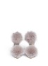 Front View - Click To Enlarge - JIMMY CHOO - 'Dolly' fox fur pompom glitter d'Orsay pumps