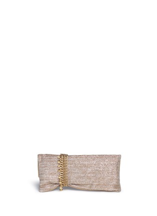 Back View - Click To Enlarge - JIMMY CHOO - 'Chandra' chain lamé metallic suede clutch