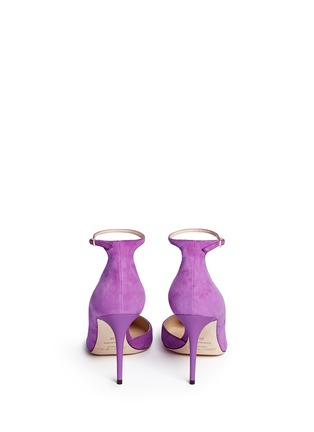 Back View - Click To Enlarge - JIMMY CHOO - 'Lucy 85' ankle strap suede d'Orsay pumps