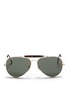 Main View - Click To Enlarge - RAY-BAN - 'Outdoorsman II' tortoiseshell brow bar aviator sunglasses