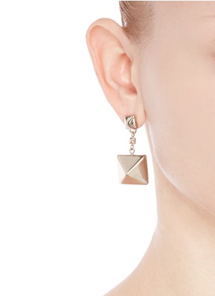 Figure View - Click To Enlarge - VALENTINO GARAVANI - 'Rockstud' macro drop earrings