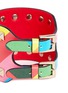 Detail View - Click To Enlarge - VALENTINO GARAVANI - 'Rockstud 1973' chevron stripe wide leather bracelet