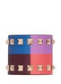 Main View - Click To Enlarge - VALENTINO GARAVANI - 'Rockstud' 1973' colourblock wide leather bracelet