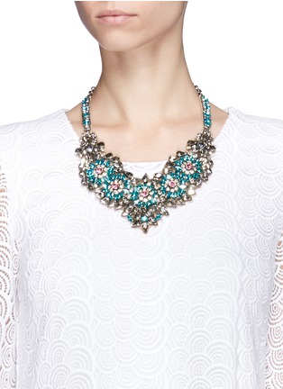 Figure View - Click To Enlarge - VALENTINO GARAVANI - Crystal flower necklace