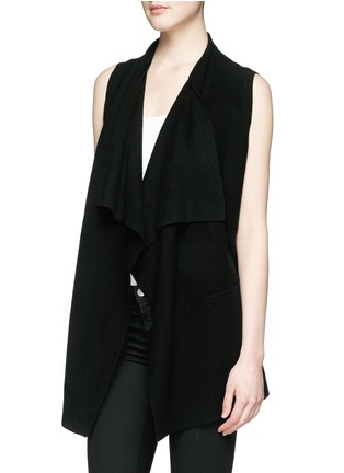 Front View - Click To Enlarge - VINCE - Drape wool-cashmere sleeveless cardigan