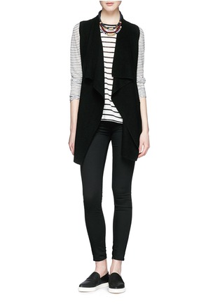 Figure View - Click To Enlarge - VINCE - Drape wool-cashmere sleeveless cardigan