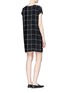 Back View - Click To Enlarge - VINCE - Windowpane check print silk dress