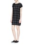 Figure View - Click To Enlarge - VINCE - Windowpane check print silk dress
