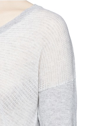 Detail View - Click To Enlarge - VINCE - Stripe front cashmere sweater